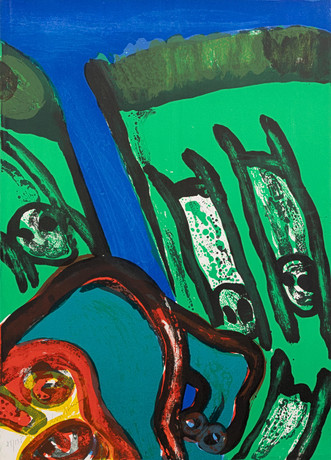 BENGT LINDSTRÖM. "Den snabbe", litograf nr 27/135, signerad. på auktion hos Garpenhus Auktioner