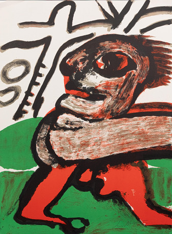 BENGT LINDSTRÖM. "Flykten", litografi nr 9/99, signerad. på auktion hos Garpenhus Auktioner