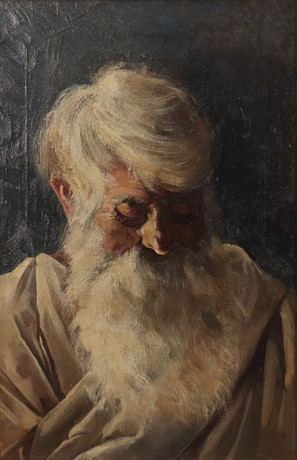 BENGT NORDENBERG. TILLSKRIVEN. olja på duk, porträtt, äldre man med skägg.