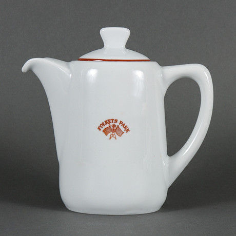 Superbe Vase Vintage En Céramique Blanche Par Sven-Erik Skawonius Pour Upsala Ekeby - Modèle Cocos - Suède 1950