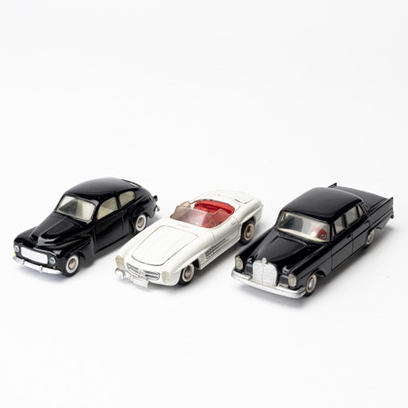 TEKNO, 3 st, Mercedes-Benz samt Volvo PV544, Danmark.