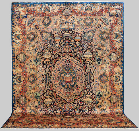 ORIENTMATTA. Figural Kashmar, 404 x 300 cm. på auktion hos Gomér & Andersson Norrköping