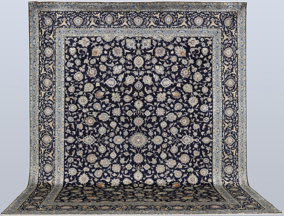 ORIENTMATTA. Blå Keshan fine, 398 x 315 cm. på auktion hos Gomér & Andersson Norrköping