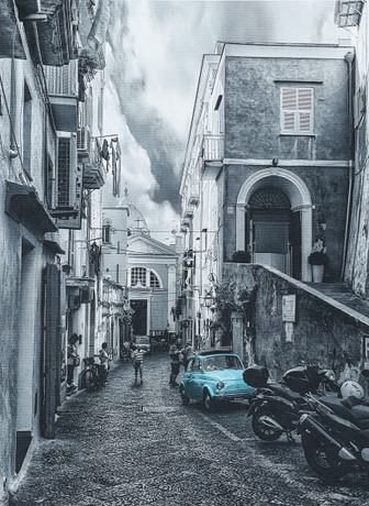 LANFRANCO BABBARO. Fotokonst, "Fiat 500", blå, signerad, numrerad 23/25.