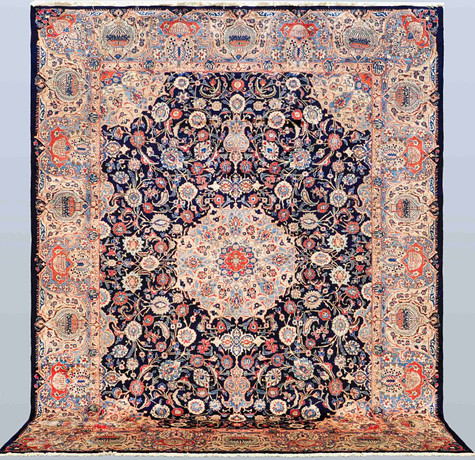 ORIENTMATTA. Figural Kashmar, 375 x 288 cm. på auktion hos Gomér & Andersson Norrköping
