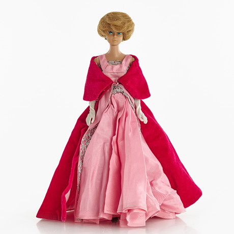 strapless open back dress 2005 Versace Couture Runway Pink Beaded Stretch Silk High-Low Gown main image 1