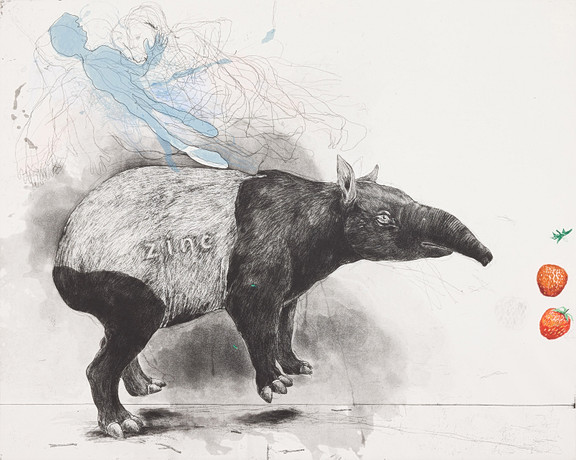 PG THELANDER. "Tapir och jordgubbar". på auktion hos Stockholms Auktionsverk Fine Art