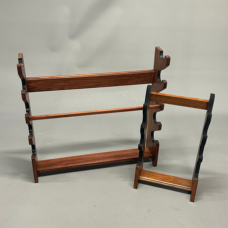 TWO WOODEN GUN / SWORD RACKS. Weapons & Militaria - Guns & Rifles ...