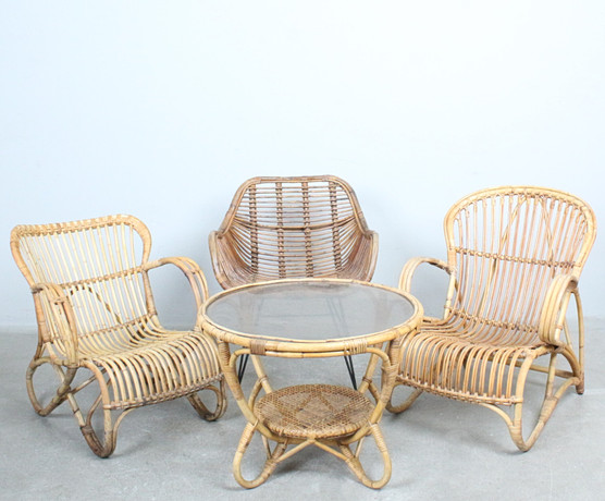 Sitzgruppe, Bambus, Rattan. Mbel - Sofas & Sitzgruppen - Auctionet