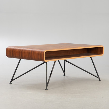 ISABEL AHM for Bolia, sofa table with shelf, walnut veneer 'Mariposa ...