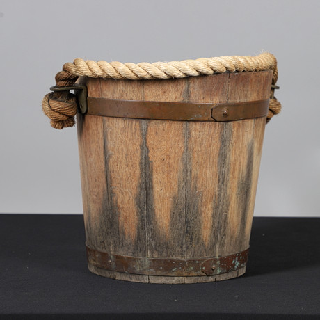COOPERED FIRE BUCKET MADE FROM MARITIME SALVAGE. Miscellaneous ...