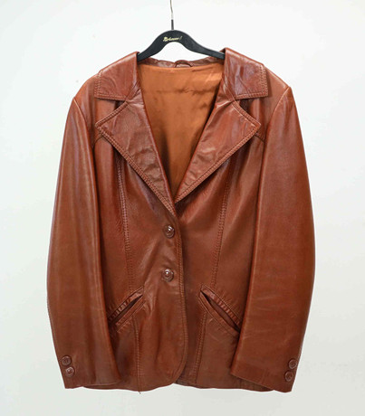 LEATHER JACKET, Nappa, Blue Ridge, size 56. Vintage & Designer