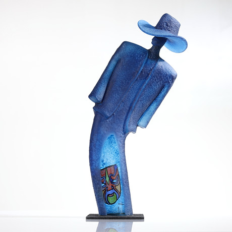 KJELL ENGMAN. skulptur, glas, "Dancing man", Kosta Boda, begränsad upplaga, signerad.