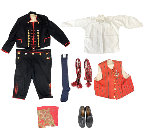 FOLKDRÄKT, 8 delar, man, Delsbo, Hälsingland, 1900-tal.