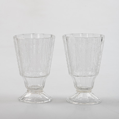 A set of 6 Bohemian wine glasses, 20th century. Glass - Utility glass -  Auctionet