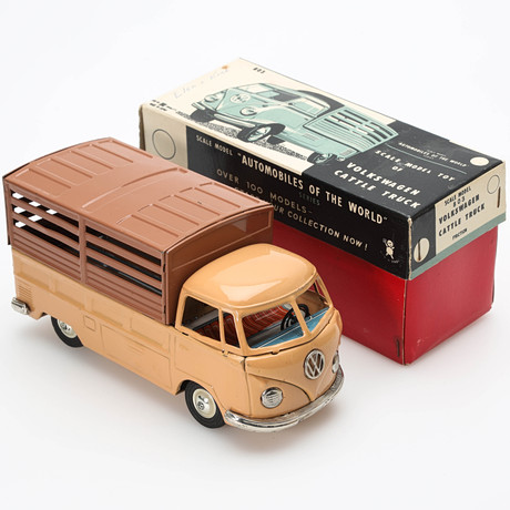 BANDAI, plåt, scale modell 803, Volkswagen Cattle Truck, Japan.