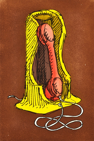MAN RAY (USA, 1890-1976). Telephone, signerad och numrerad 32/100, färgetsning.