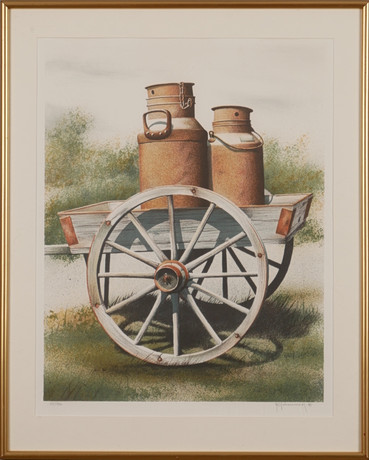LARS NORRMAN. Lithograph in colour, “Dorande Inuit”, signed