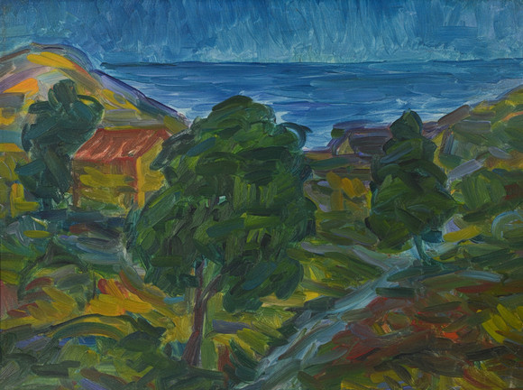 KARL ISAKSON. TILLSKRIVEN. Landskapsmotiv, olja på pannå, 1800-talets senare del. på auktion hos Formstad Auktioner
