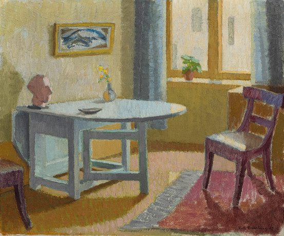 ROLF ROSENBERG (1921-2005). Interiör, olja på duk, signerad och daterad, -53. på auktion hos Auktionshuset Kolonn