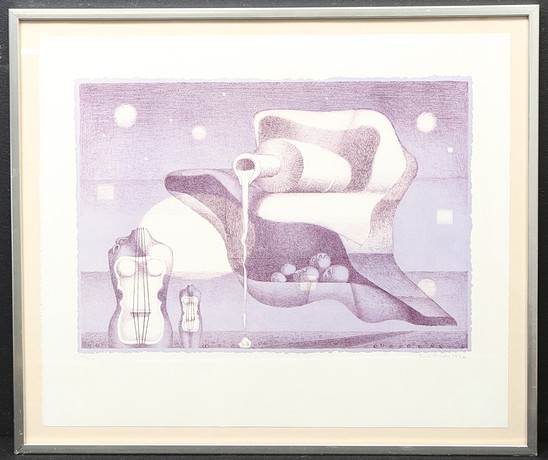 LARS NORRMAN. Inuiter, färglitografi, signerad och numrerad 48/100