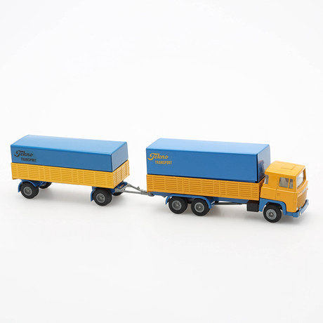 TEKNO, Scania LBS 140 420 samt trailer 452, 2 delar, originalkartonger, Tekno.