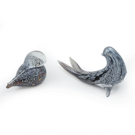 OIVA TOIKKA. GLASS BIRD, Pikku Kuikka. (Small Loon). Signed O