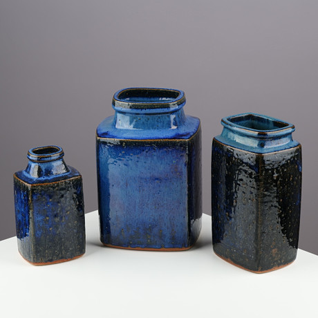 Rolf Palm　北欧/陶器/花器/ビンテージ/ロルフパルム ROLF PALM. TWO STONEWARE VASES. Ceramics & Porcelain - European