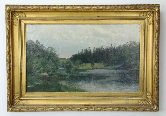 JOAQUÍN TORRENTS LLADÓ. Lake landscape. Art - Paintings - Auctionet