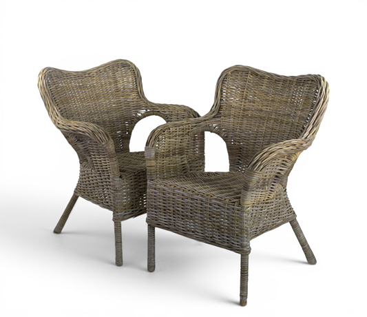 CHAIRS, 6 pcs, rattan/metal, 