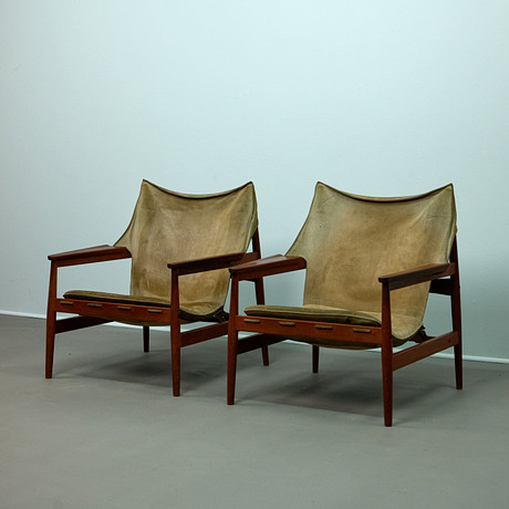 ERIC MERTHEN. Armchair/Lounge chair with stool, Ire Møbler, Sweden
