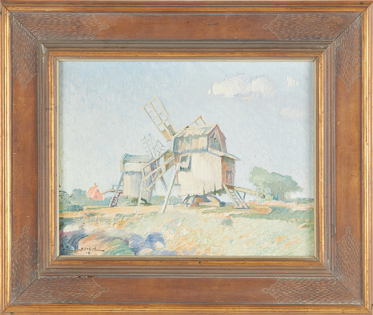 GEORGES SPIRO (1909-1994). SURREAL LANDSCAPE WITH WINDMILL. Art