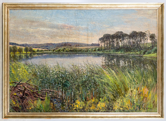 JOAQUÍN TORRENTS LLADÓ. Lake landscape. Art - Paintings - Auctionet