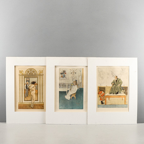 KARL LARSSON. Druck fr Aquarell Rund um den Kaktus. Kunst - Sonstiges -  Auctionet