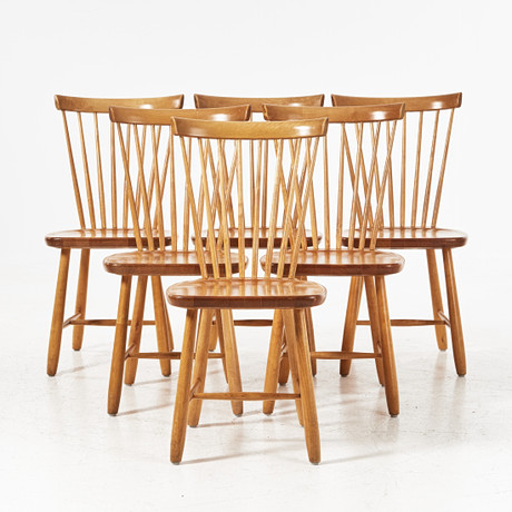 CARL MALMSTEN. A set of four “Little Åland” chairs, birch, Stolab