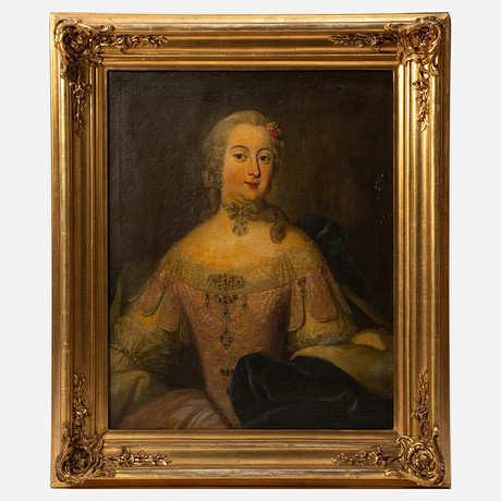 GEORG ENGELHARD SCHRÖDER (1684-1750). Porträtt av Drottning Lovisa Ulrika. på auktion hos Stockholms Auktionsverk Göteborg