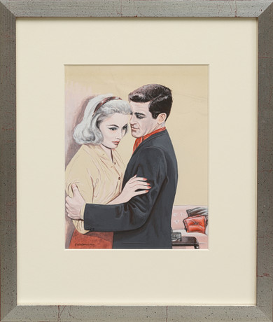 YRJÖ EDELMANN. Man och kvinna, gouache, signerad.