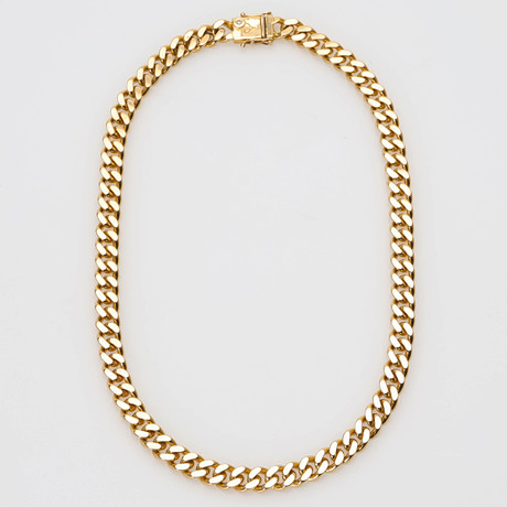 COLLIER, 18 k guld, diamant, pansarlänk, vikt 94,6 gram, Balestra, Italien.