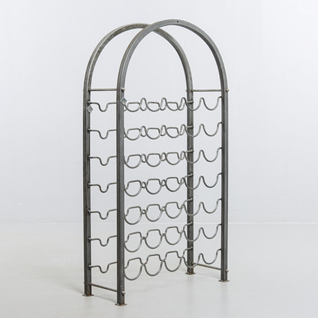 MICHAEL NOLL. A wine rack, aluminium, Eichholtz, 2000s. Silver