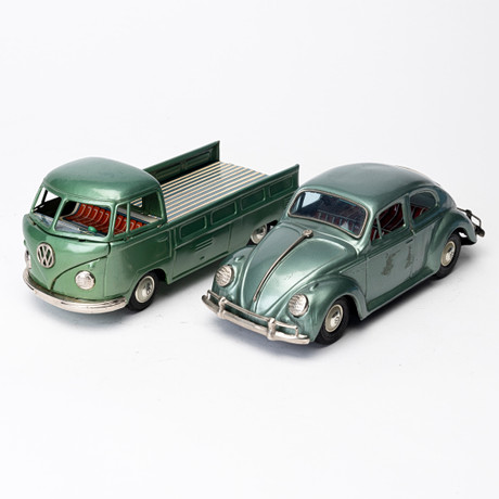 BANDAI, 2 st, Volkswagen, pickup samt beatle, Japan, 1900-talets mitt.