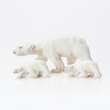 KNUD KYHN. Seven polar bear cubs, Royal Copenhagen, Denmark