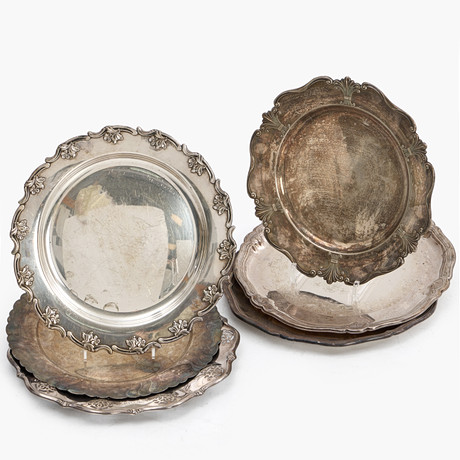 SCANDIA GOLD. Three gold plated metal trays, end of 20th century