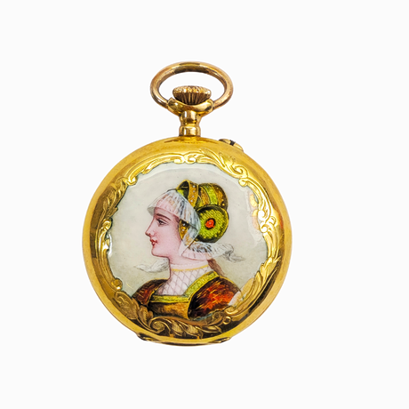 WOMEN'S POCKET WATCH, with necklace, metal, Ritma, 1900s. Clocks