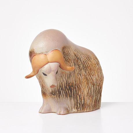 Upsala Ekeby Goran Andersson Bison 置物 Bison by Göran Andersson for Upsala-Ekeby - Sold - Wigerdals Värld