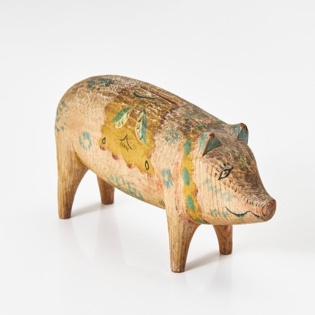 A ceramic 'Gunnar Strang' piggy bank, Lisa Larson. Ceramics