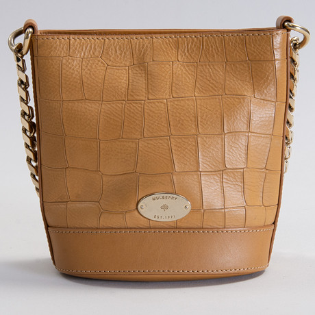 MULBERRY MINI JAMIE CROSSBODY-VÄSKA i ljust läder.
