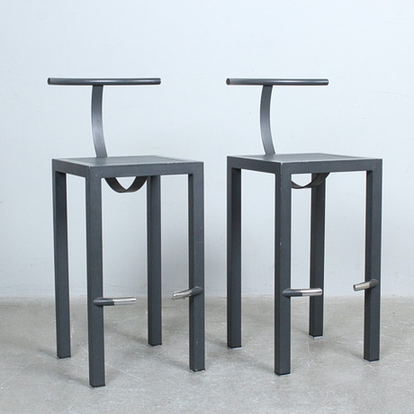 ENZO MARI. Aleph Atlantide (Driade). 2 'Box' chairs. Furniture