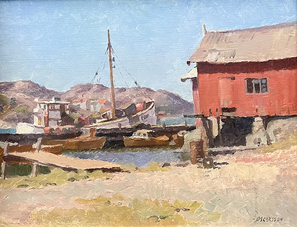 MAX SAVY. Fiskehamn, Oil on canvas, signed Max Savy. Art