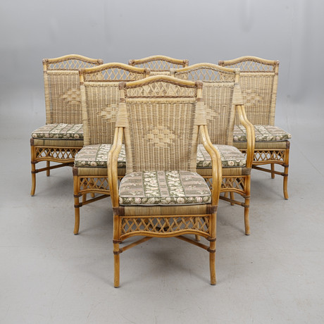 GARTENSTUHL mit Fuhocker, Bambus/Rattan. Garten & Baupflege - Gartenmbel  - Auctionet