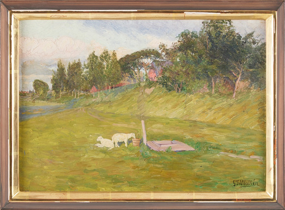 GUSTAF THEODOR WALLÉN (1860-1948). Får på betesäng. på auktion hos Stockholms Auktionsverk Magasin 5